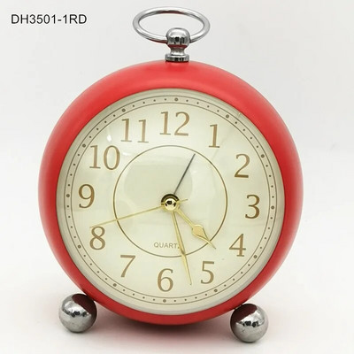 Retro budilica S tihim kazaljkom Satovi s dva zvona Noćna svjetla Dekoracija spavaće sobe Kućni dekor Vintage Antikna prijenosna budilica