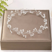 Vintage roku darbs, pērļu imitācijas kristāla galvas saite sievietēm matu lente līgavu kāzu rotaslietas galvassegas matu aksesuāri XH