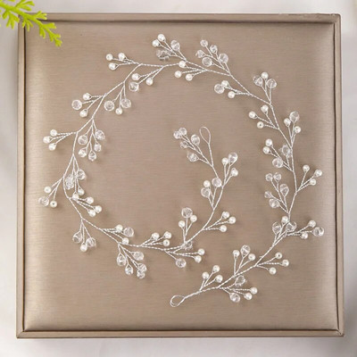 Vintage roku darbs, pērļu imitācijas kristāla galvas saite sievietēm matu lente līgavu kāzu rotaslietas galvassegas matu aksesuāri XH