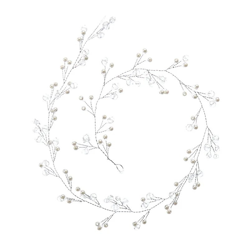 Vintage roku darbs, pērļu imitācijas kristāla galvas saite sievietēm matu lente līgavu kāzu rotaslietas galvassegas matu aksesuāri XH