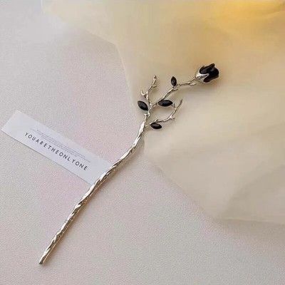 Vintage štapići za kosu s cvijetom ruže za žene Jednostavan metalni mač Zmija Diy Štapići za jelo Ukosnice Alati za oblikovanje frizure Dodaci