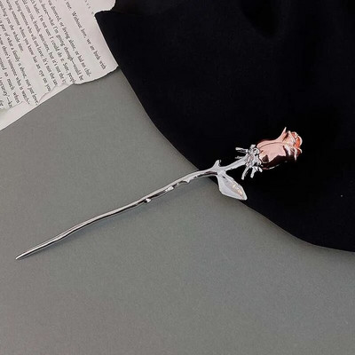 Vintage štapići za kosu s cvijetom ruže za žene Jednostavan metalni mač Zmija Diy Štapići za jelo Ukosnice Alati za oblikovanje frizure Dodaci