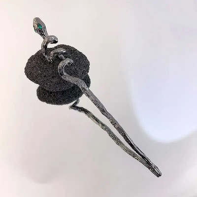 Vintage štapići za kosu s cvijetom ruže za žene Jednostavan metalni mač Zmija Diy Štapići za jelo Ukosnice Alati za oblikovanje frizure Dodaci