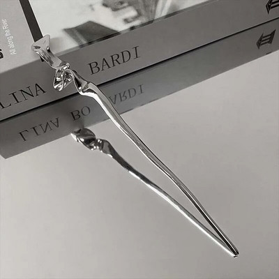 Vintage štapići za kosu s cvijetom ruže za žene Jednostavan metalni mač Zmija Diy Štapići za jelo Ukosnice Alati za oblikovanje frizure Dodaci