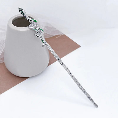 Vintage štapići za kosu s cvijetom ruže za žene Jednostavan metalni mač Zmija Diy Štapići za jelo Ukosnice Alati za oblikovanje frizure Dodaci