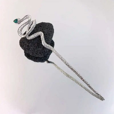 Vintage štapići za kosu s cvijetom ruže za žene Jednostavan metalni mač Zmija Diy Štapići za jelo Ukosnice Alati za oblikovanje frizure Dodaci