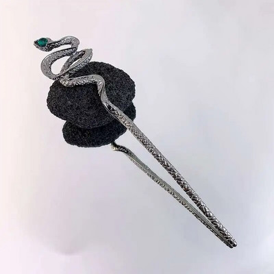 Vintage štapići za kosu s cvijetom ruže za žene Jednostavan metalni mač Zmija Diy Štapići za jelo Ukosnice Alati za oblikovanje frizure Dodaci