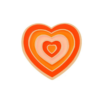 Vikerkaarevärvi südameemailnõelad Kollane punane oranž lilla pross reväär Märgikott Moeehted kingitus sõbrale