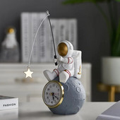 Astronaut Creative Clock Desktop Decoration Magamistoa vaikne iste