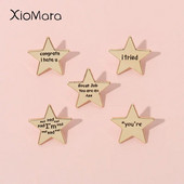 Išbandžiau Sveikinu Nekenčiu tavęs Emalio smeigtukai Aukso spalvos penkiakampė žvaigždė Sagės Atvartas Ženkliukai Juokingi Citatos Papuošalai Dovana vaikui