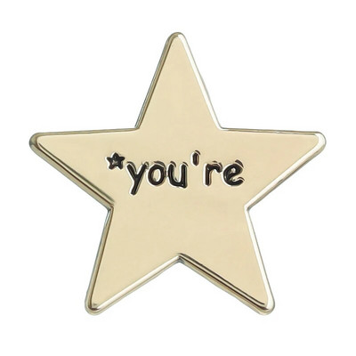 Išbandžiau Sveikinu Nekenčiu tavęs Emalio smeigtukai Aukso spalvos penkiakampė žvaigždė Sagės Atvartas Ženkliukai Juokingi Citatos Papuošalai Dovana vaikui