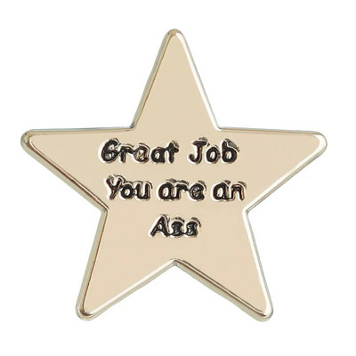 Išbandžiau Sveikinu Nekenčiu tavęs Emalio smeigtukai Aukso spalvos penkiakampė žvaigždė Sagės Atvartas Ženkliukai Juokingi Citatos Papuošalai Dovana vaikui