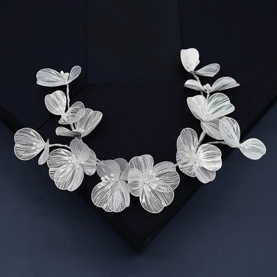 Trake za glavu za mladenke Tijare za žene Zlatni biserni cvijet Trake za kosu Zaručnički ukrasi za glavu Vjenčani dodaci za kosu Noiva nakit