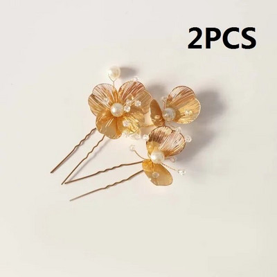 Trake za glavu za mladenke Tijare za žene Zlatni biserni cvijet Trake za kosu Zaručnički ukrasi za glavu Vjenčani dodaci za kosu Noiva nakit