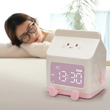 Χαριτωμένο Creative Milk Carton Ηλεκτρονικό Ξυπνητήρι για Φοιτητές Κορίτσι Μίνι χρονισμός Παιδικό καρτούν Επιτραπέζιο ρολόι υπνοδωματίου αφύπνισης
