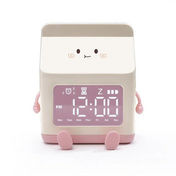 Χαριτωμένο Creative Milk Carton Ηλεκτρονικό Ξυπνητήρι για Φοιτητές Κορίτσι Μίνι χρονισμός Παιδικό καρτούν Επιτραπέζιο ρολόι υπνοδωματίου αφύπνισης