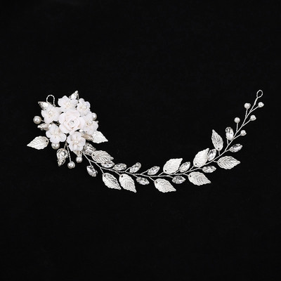 Pulmad Juuksepael Pruudi Juukseehted Valged Lilled Peapaelad Mood Pärlihelmed Tiaarad Peakatted Elegantsed Tüdrukud Ball Abielu Bijoux