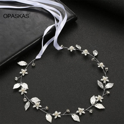 Lehed Juuksepael Pulma Tiaras Kroonpärli lilleline peapael Princess Party Diadem Juukserõngas Lindiga Pruudi Juukseehted