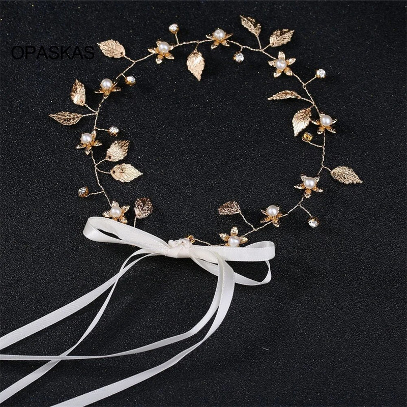 Lehed Juuksepael Pulma Tiaras Kroonpärli lilleline peapael Princess Party Diadem Juukserõngas Lindiga Pruudi Juukseehted