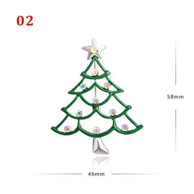 Novogodišnji božićni broš za žene, modni snjegović, šešir Djed Mraz, jelen, zvono, značka s dijamantima, rever, emajlirane igle, slatki nakit