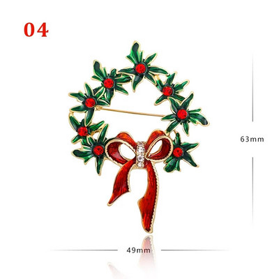 Novogodišnji božićni broš za žene, modni snjegović, šešir Djed Mraz, jelen, zvono, značka s dijamantima, rever, emajlirane igle, slatki nakit