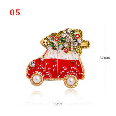 Novogodišnji božićni broš za žene, modni snjegović, šešir Djed Mraz, jelen, zvono, značka s dijamantima, rever, emajlirane igle, slatki nakit