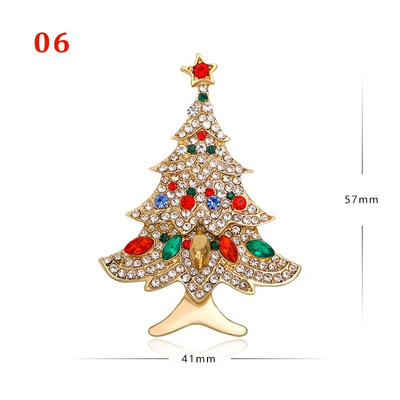 Novogodišnji božićni broš za žene, modni snjegović, šešir Djed Mraz, jelen, zvono, značka s dijamantima, rever, emajlirane igle, slatki nakit