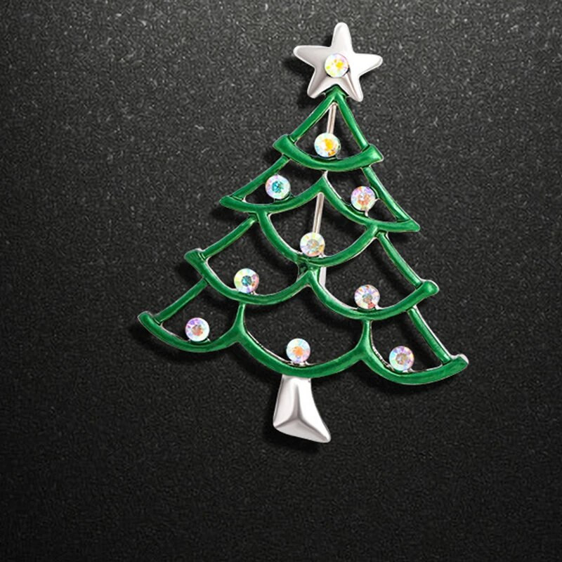 Novogodišnji božićni broš za žene, modni snjegović, šešir Djed Mraz, jelen, zvono, značka s dijamantima, rever, emajlirane igle, slatki nakit