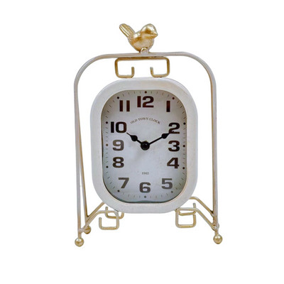 1 vintage metāla putnu galda pulkstenis, piemērots darbvirsmas dekorēšanai, dzimšanas dienas un Ziemassvētku dāvanām (baterijas nav iekļautas)