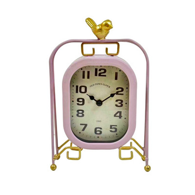 1 vintage metāla putnu galda pulkstenis, piemērots darbvirsmas dekorēšanai, dzimšanas dienas un Ziemassvētku dāvanām (baterijas nav iekļautas)