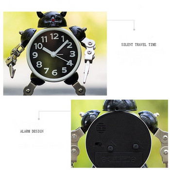 Творчески детски аларма метален робот часовник анимационен аниме настолен настолен часовник аларма часовник детски коледен подарък