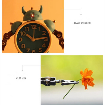 Творчески детски аларма метален робот часовник анимационен аниме настолен настолен часовник аларма часовник детски коледен подарък