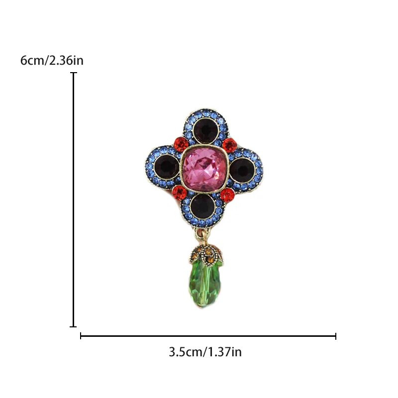 Smalka kristāla kulonu piespraudes piespraude Sieviešu Luksusa Rhinestone Ziedu Piespraudes Uzvalks Kleita Korsāža Retro nozīmītes Ballīte Biroja rotaslietas