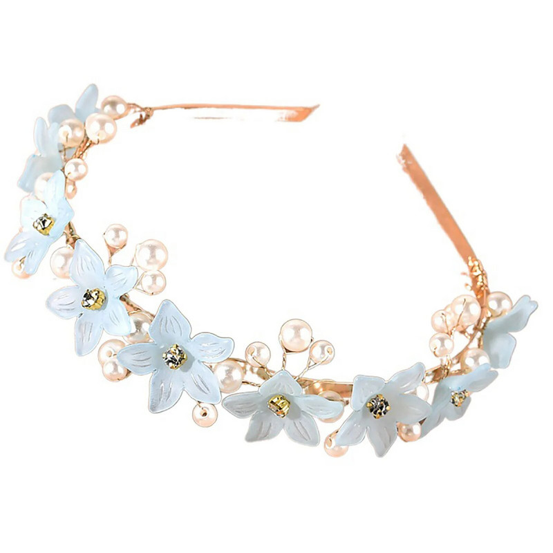 Trake za glavu s bisernim cvijetom Nježni vjenčani dodaci za kosu za žene Djevojke Tijare Kraljičina kruna Modni nakit za kosu Marrige Bijoux