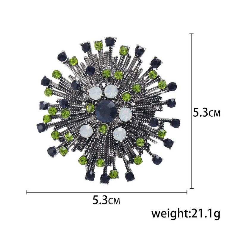 Vintage puni cvjetni broševi sa vještačkim dijamantima za žene, kaput, elegantni klasični broševi, visokokvalitetni nakit