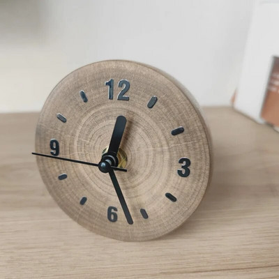 1kom Kreativni stolni sat od punog drva Dekoracija stolnog sata za kućnu dnevnu sobu Ukras za modernu jednostavnost za spavaću sobu Tihi sat