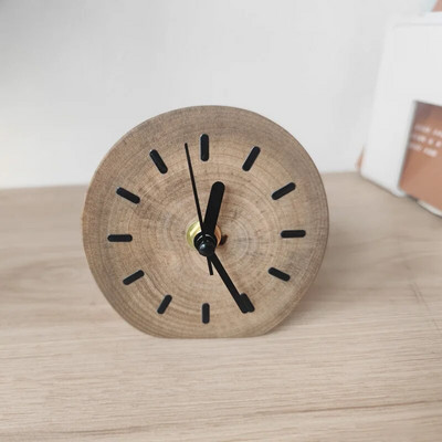 1kom Kreativni stolni sat od punog drva Dekoracija stolnog sata za kućnu dnevnu sobu Ukras za modernu jednostavnost za spavaću sobu Tihi sat