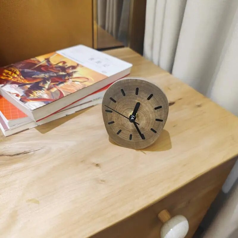 1kom Kreativni stolni sat od punog drva Dekoracija stolnog sata za kućnu dnevnu sobu Ukras za modernu jednostavnost za spavaću sobu Tihi sat