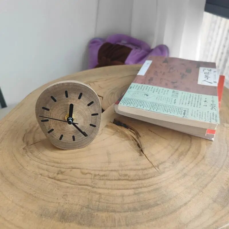 1kom Kreativni stolni sat od punog drva Dekoracija stolnog sata za kućnu dnevnu sobu Ukras za modernu jednostavnost za spavaću sobu Tihi sat