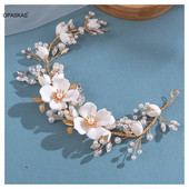 Flower Hairband Pearl Tiaras Αξεσουάρ για τα μαλλιά του γάμου Μόδα Χρυσή στεφάνη για τα μαλλιά Νυφικές κορδέλες Μπάνκετ Noiva Hair Jewelry