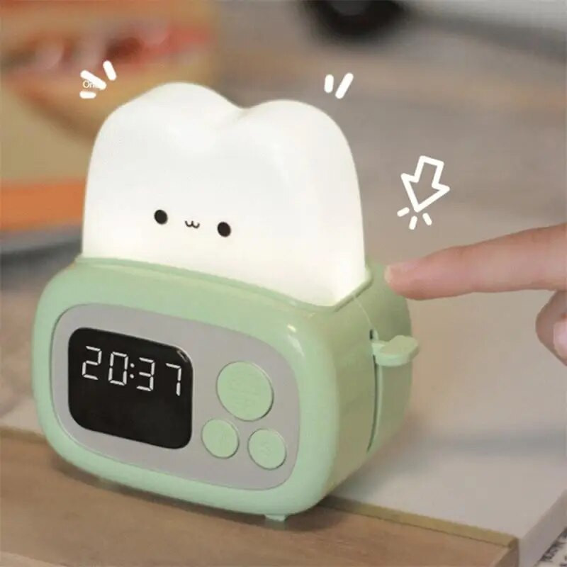 Žadintuvas su laikmačiu, mielas, įkraunamas nakties šviesos žadintuvas Naujas 800 mAh žadintuvas Skrudintuvas žadintuvas, 158 g.