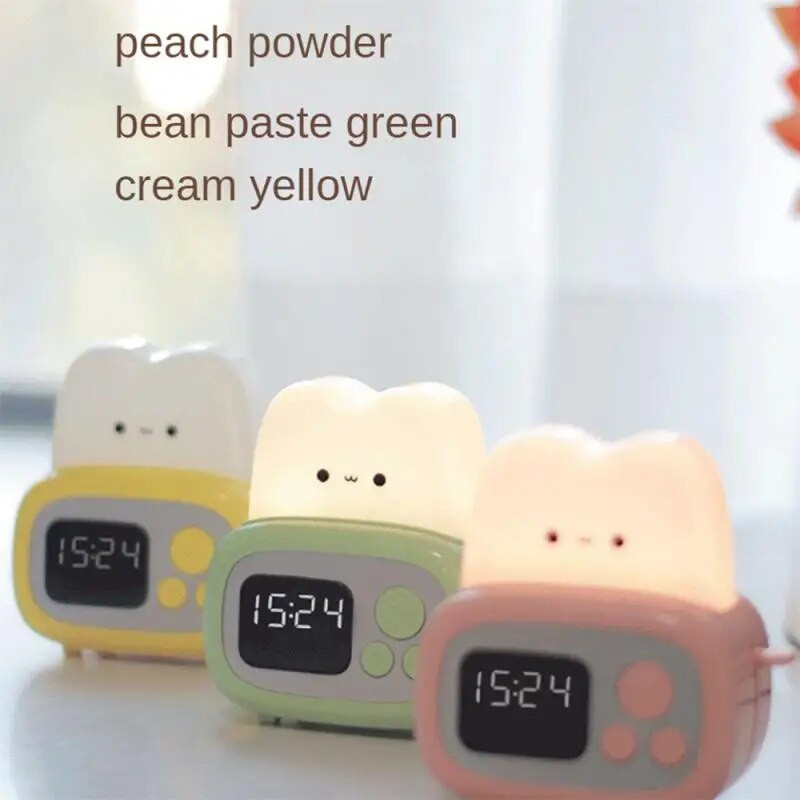 Žadintuvas su laikmačiu, mielas, įkraunamas nakties šviesos žadintuvas Naujas 800 mAh žadintuvas Skrudintuvas žadintuvas, 158 g.