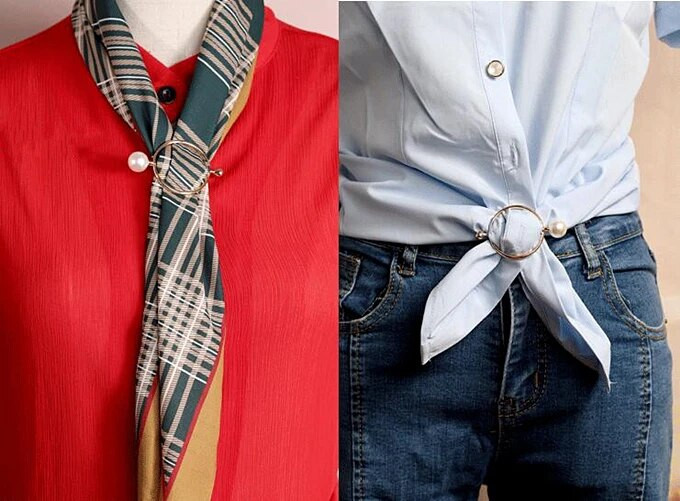 Simuleeritud pärliprossid salli pandlaga pulmarõngaga pross naistele hoidjaga siidist salli pandla rõngasklambriga salli ehe kingitus