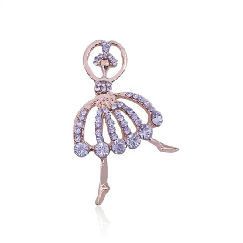 Kuum mood temperament balletttüdruk multifilm metallist kristallist krae nööpnõelad prossid naistele prossinõelad Ehted pruudi pulmad