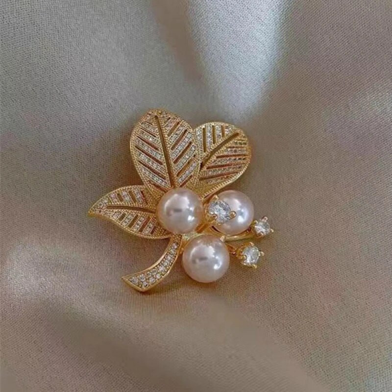 Klevo lapų sagės krištolo imitacijos perlų gėlių sagės segtukai moterims vestuvių nuotakos vakarėliui papuošalų segtukas naujas mados korsažas