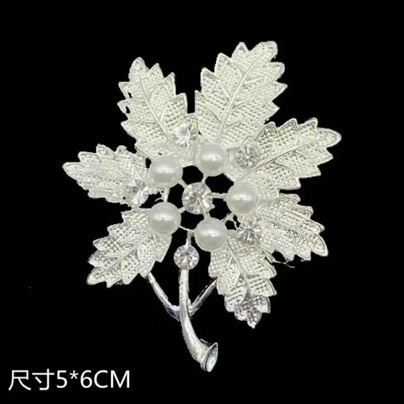Klevo lapų sagės krištolo imitacijos perlų gėlių sagės segtukai moterims vestuvių nuotakos vakarėliui papuošalų segtukas naujas mados korsažas