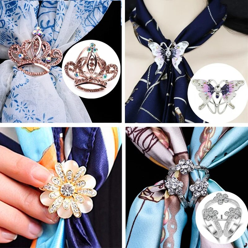 Nova moda, triciklički cvijet, kristalni leptir, držač šala, svileni broš, kopče, retro mačje oko, kameni cvjetni broševi, igle, igle, nakit