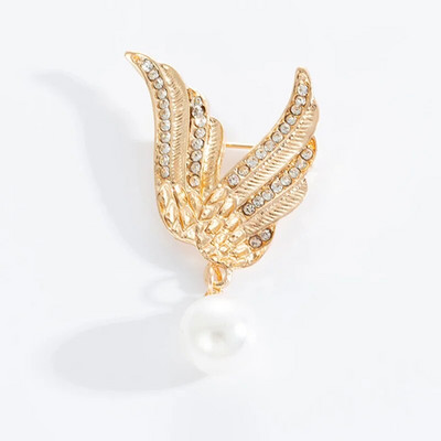 Fashion Retro Angel Wings Καρφίτσα απομίμηση καρφίτσας Pearl Ανδρικό σήμα καρφίτσες πέτο μετάλλιο γυναικείο πουκάμισο γιακά Ρούχα και αξεσουάρ