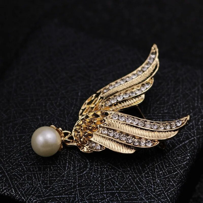 Fashion Retro Angel Wings Καρφίτσα απομίμηση καρφίτσας Pearl Ανδρικό σήμα καρφίτσες πέτο μετάλλιο γυναικείο πουκάμισο γιακά Ρούχα και αξεσουάρ