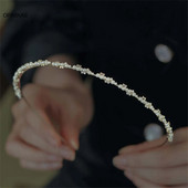 Karoliukai Plaukų juostelė Bowknot Plaukų lankelis Vestuvių plaukų aksesuarai Mados mergaičių kasdienės galvos juostos Paprastos nuotakos plaukų papuošalai Tiaras Bijoux